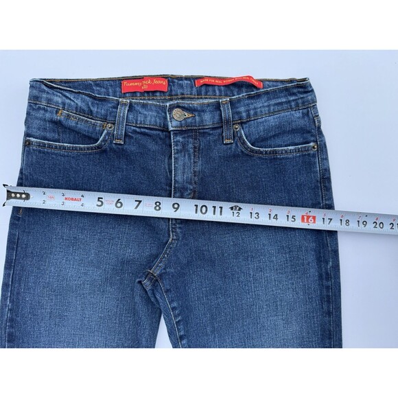 NDJ Tummy Tuck Jeans Womens Sz 10 Blue Bootcut Mid Rise Gold Embroidered Pockets - Picture 7 of 10